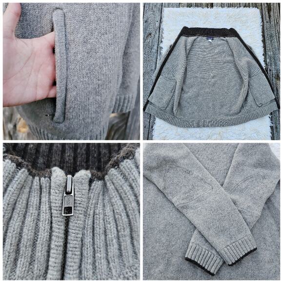 Patagonia Wool Zip Front Sweater Size M Tan Brown Knit Cardigan Pockets Medium - Picture 9 of 11